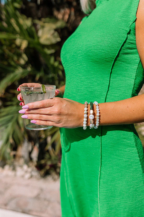 Admit Your Feelings Bracelet Set In Sage - Image 2
