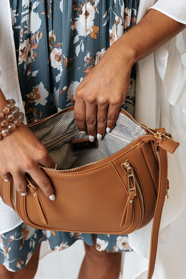 Adventure In The Air Faux Leather Crossbody In Brown - Image 4