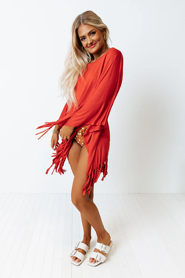 Afternoon Sail Swimsuit Cover Up in Red - Image 2