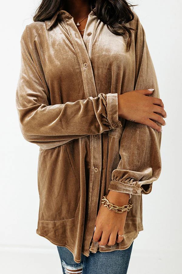 Apple Cider Sips Velvet Top In Iced Mocha - Image 5