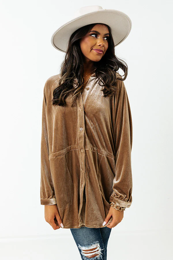 Apple Cider Sips Velvet Top In Iced Mocha - Image 6