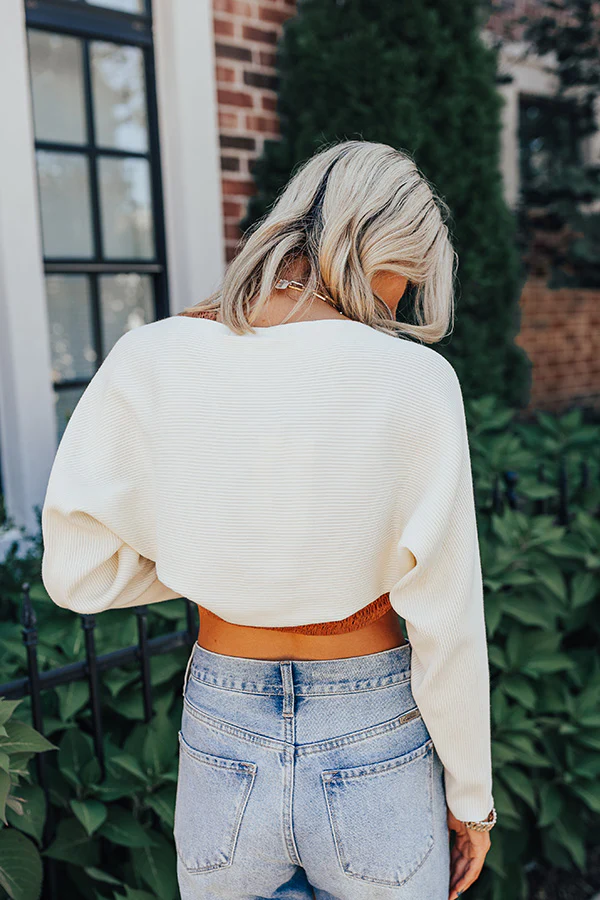Aspen Plans Shrug Sweater In Cream - Image 8
