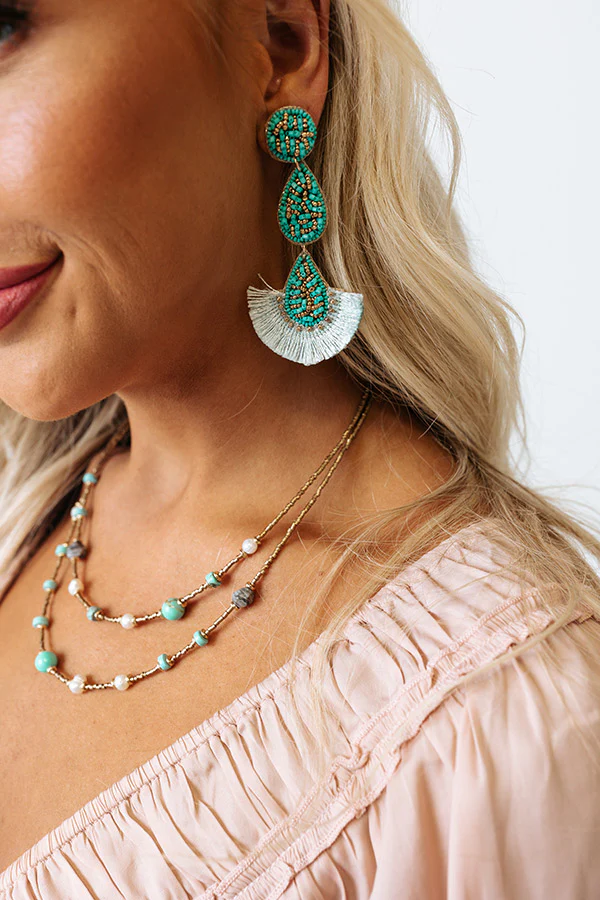 Austin Outing Beaded Earrings In Turquoise - Image 2