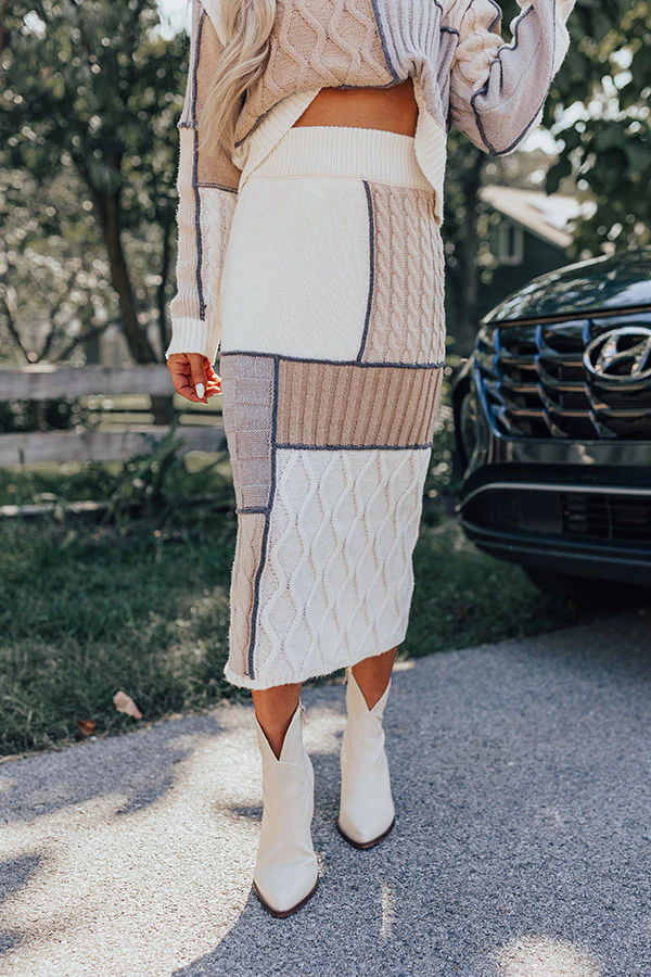 Autumn Breeze Sweater Midi Skirt - Image 2