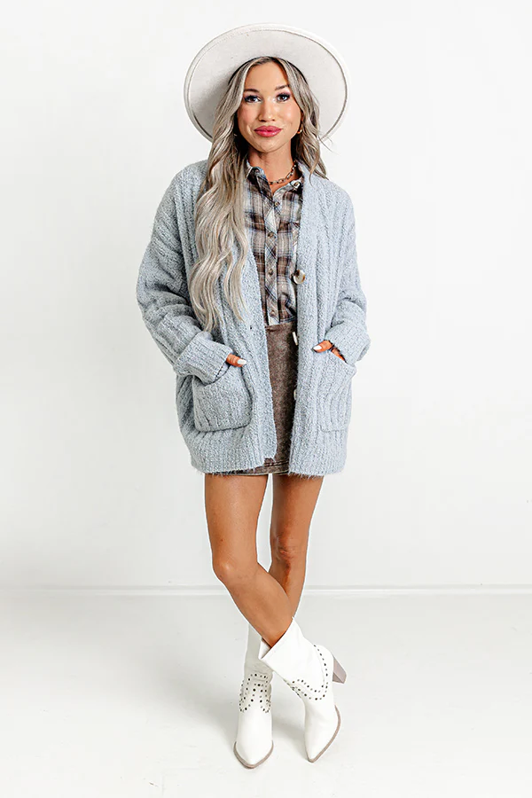 Autumn On Repeat Cardigan In Grey - Image 5