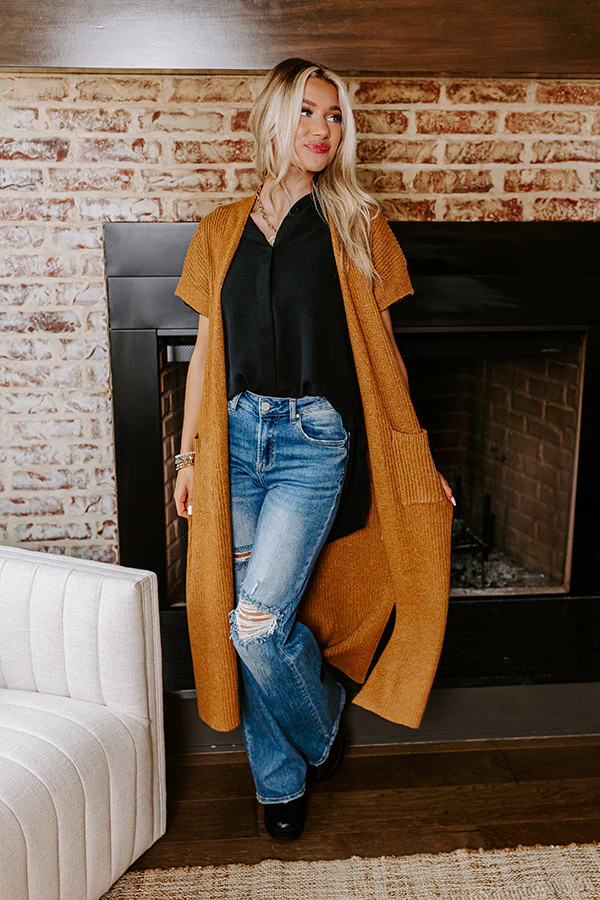 Autumn Vibes Ribbed Duster Cardigan - Image 3