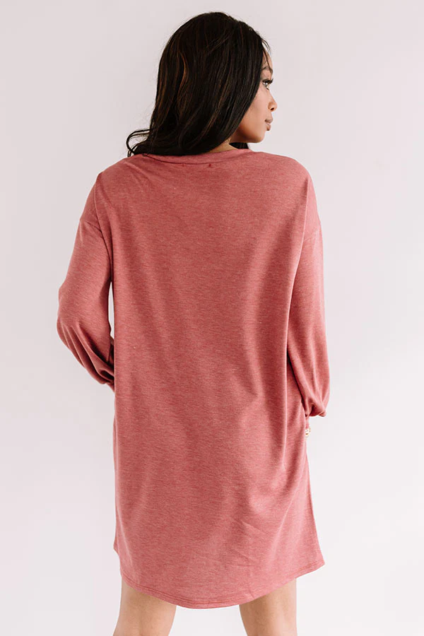 Backroad Bonfire Shift Dress In Aurora Red - Image 4