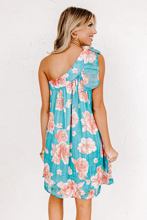 Be Mine Forever Floral Dress in Turquoise - Image 4