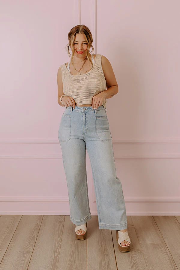 Beach Daydream Knit Crop Top In Natural - Image 3