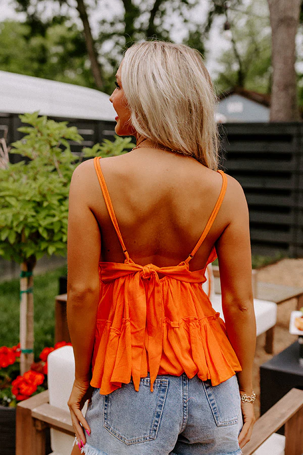 Beach Glow Babydoll Top in Orange - Image 3