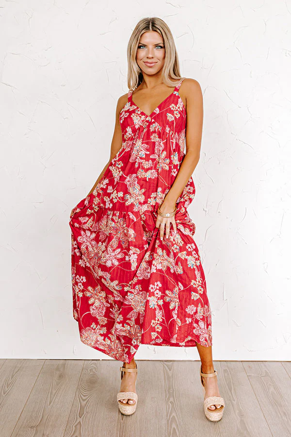 Beachside Bliss Maxi Dress in Red - Image 3