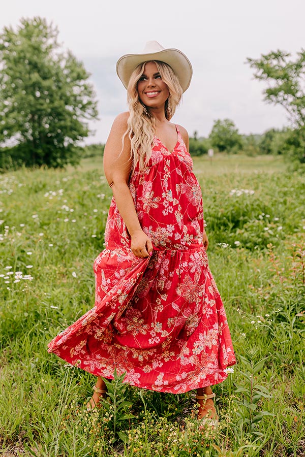 Beachside Bliss Maxi Dress in Red Curves - Image 9