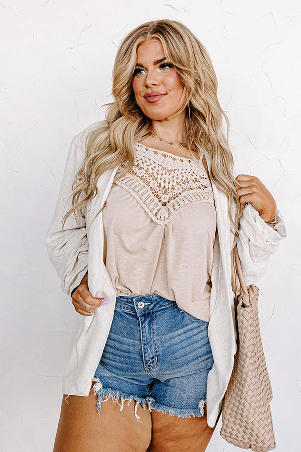Beachy Bonding Shift Tank In Iced Latte - Image 7
