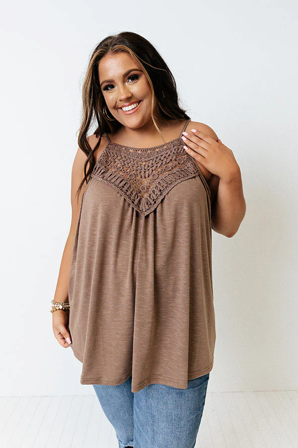 Beachy Bonding Shift Tank In Mocha Curves - Image 3