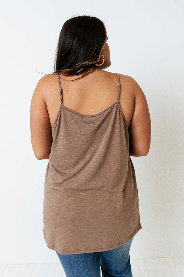 Beachy Bonding Shift Tank In Mocha Curves - Image 4