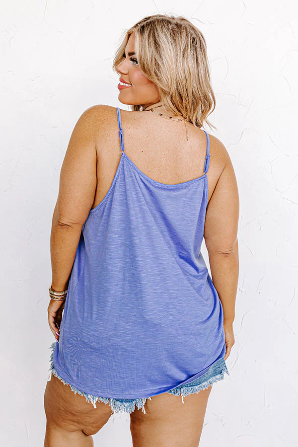 Beachy Bonding Shift Tank In Periwinkle Curves - Image 6