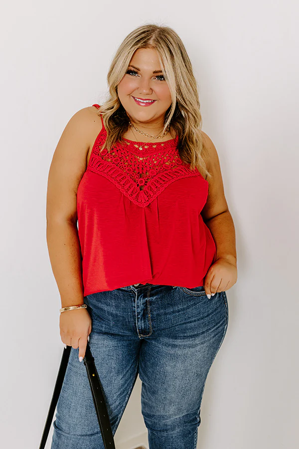 Beachy Bonding Shift Tank In Red Curves - Image 3