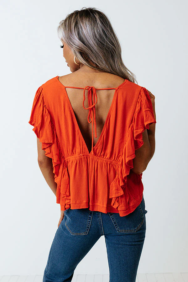 Believe The Dream Peplum Top In Scarlet - Image 8
