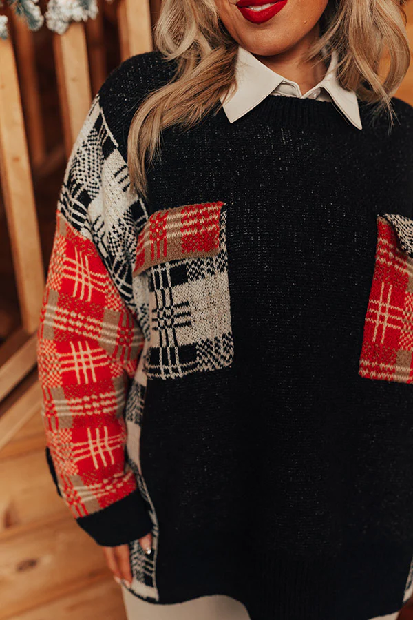 Beloved Memories Plaid Sweater Curves - Image 2