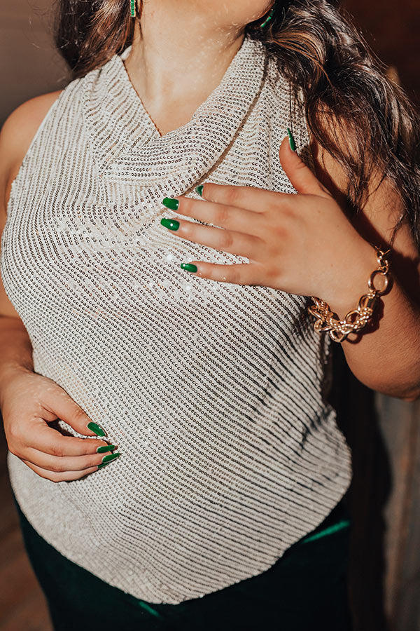 Beyond Romance Sequin Top In Champagne Curves - Image 3