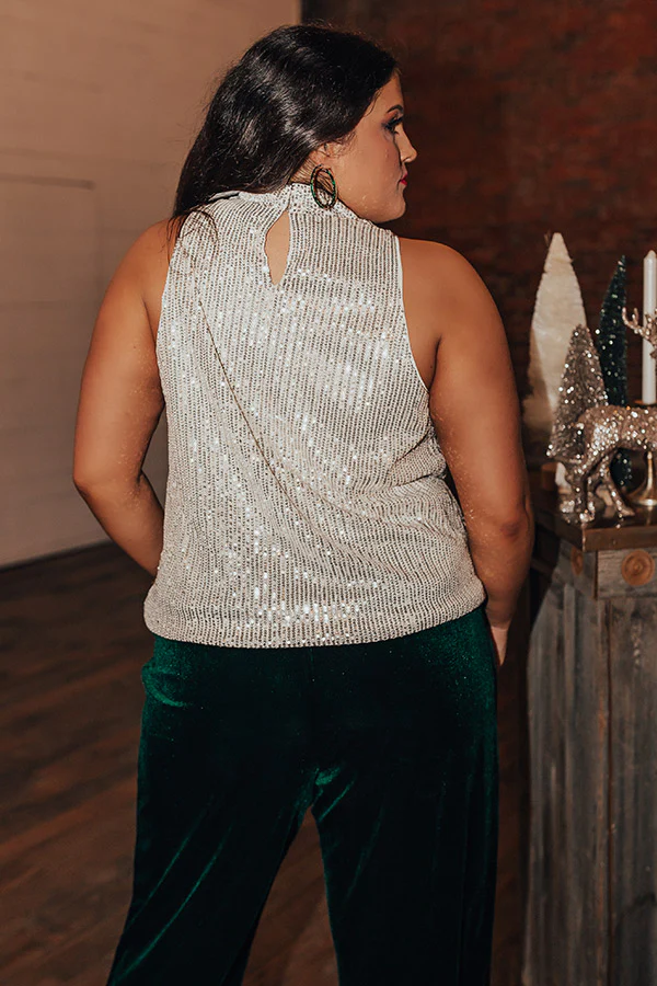 Beyond Romance Sequin Top In Champagne Curves - Image 5