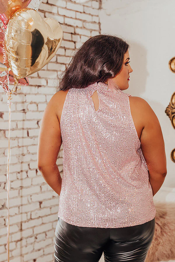 Beyond Romance Sequin Top In Pink Curves - Image 9
