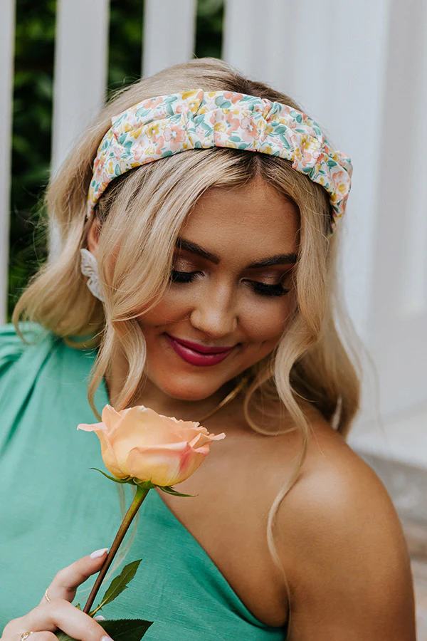 Blossom Babe Floral Headband In Jade - Image 4
