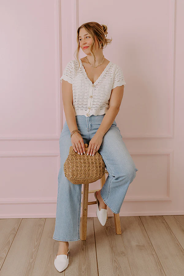 Bluebird Cafe Knit Top In White - Image 2