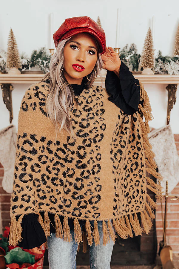 Bonfire Belle Leopard Poncho - Image 7