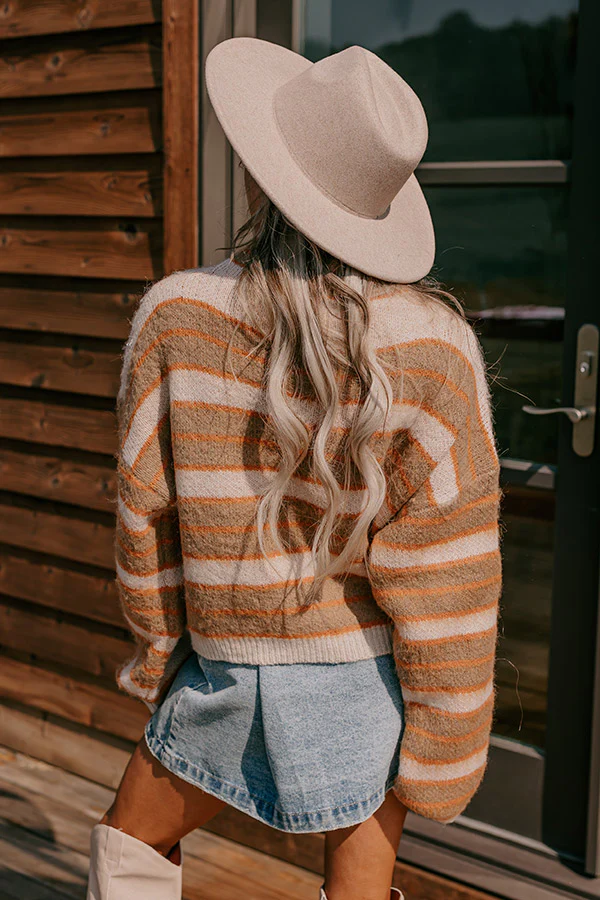 Bonfire Feels Stripe Knit Sweater in Mocha - Image 6