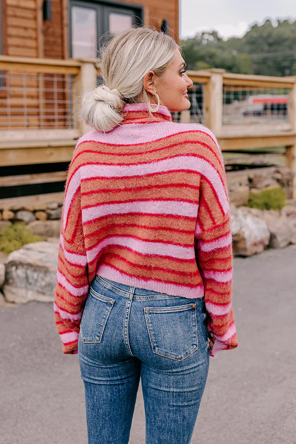 Bonfire Feels Stripe Knit Sweater in Pink - Image 7