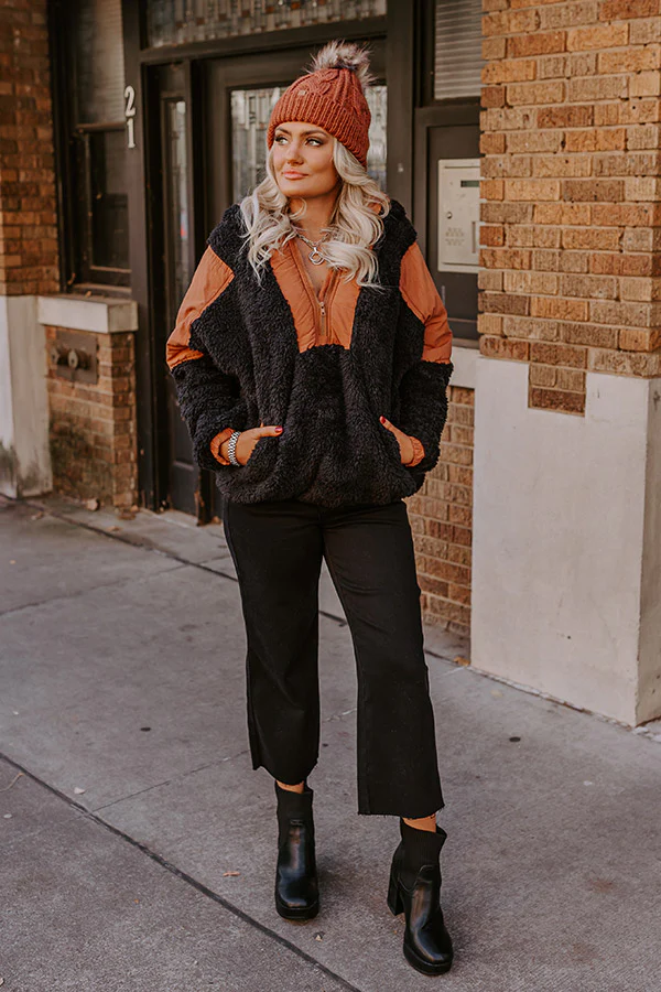 Bonfire Nights Sherpa Pullover in Black - Image 2