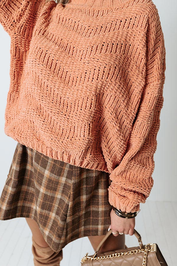 Bring On The Warmth Knit Sweater In Pumpkin - Image 3