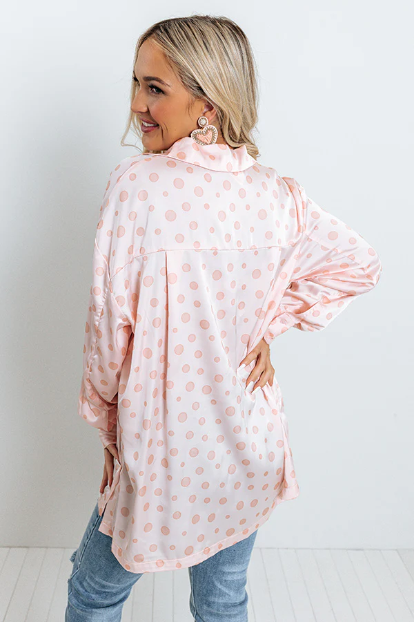 Busy In The City Polka Dot Top in Pink - Image 6