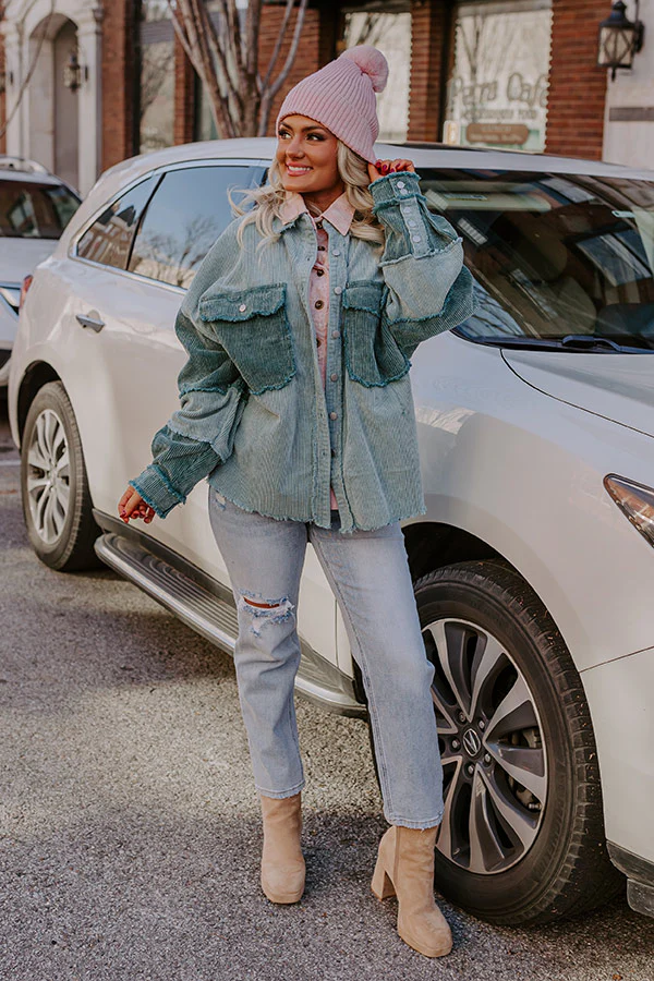 Cabin Parkway Corduroy Jacket in Teal - Image 3