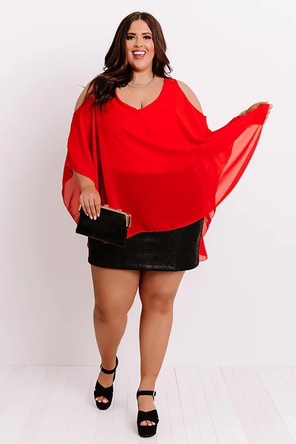 Call Me Chic Bodysuit In Red  Curves - Image 3