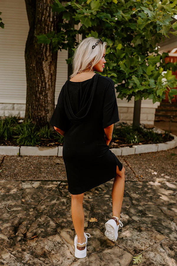 Calm And Centered Shift Dress In Black - Image 7