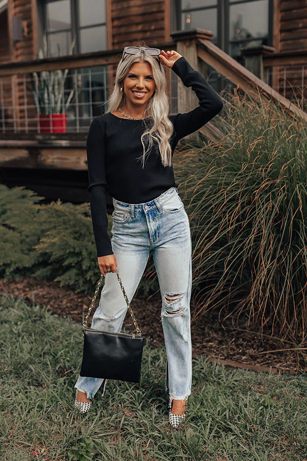 Casually Yours Cut Out Sweater In Black - Image 2