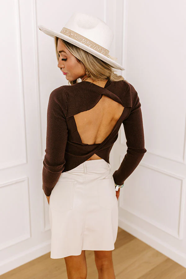 Casually Yours Cut Out Sweater In Chestnut