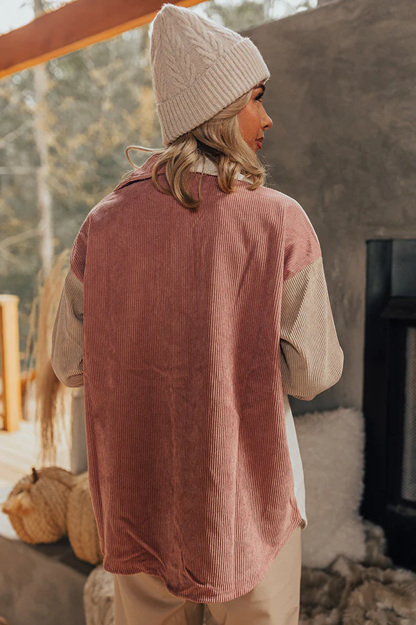 Caught Crushing Corduroy Jacket In Blush - Image 6