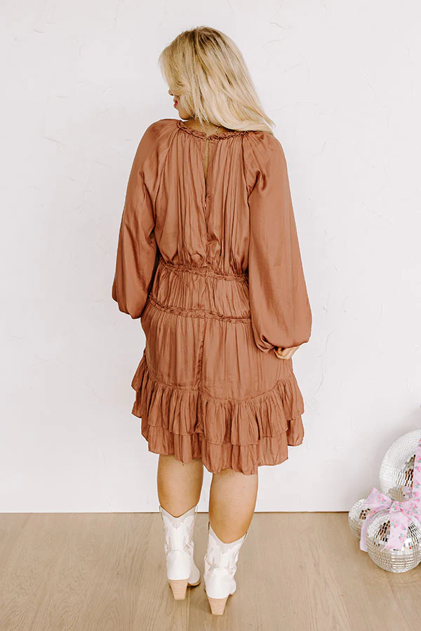 Caught Crushing Ruffle Dress In Rustic Rose Curves - Image 3
