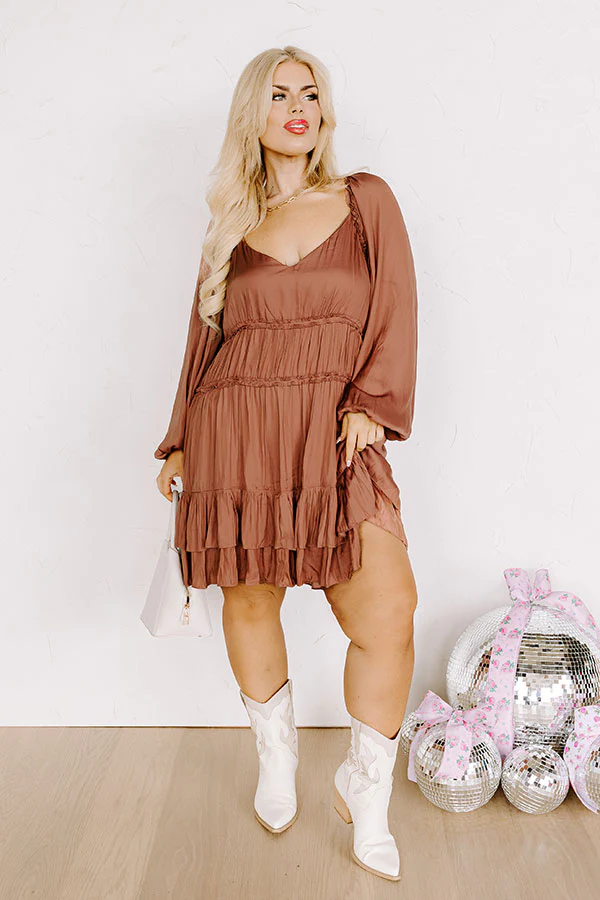 Caught Crushing Ruffle Dress In Rustic Rose Curves - Image 4