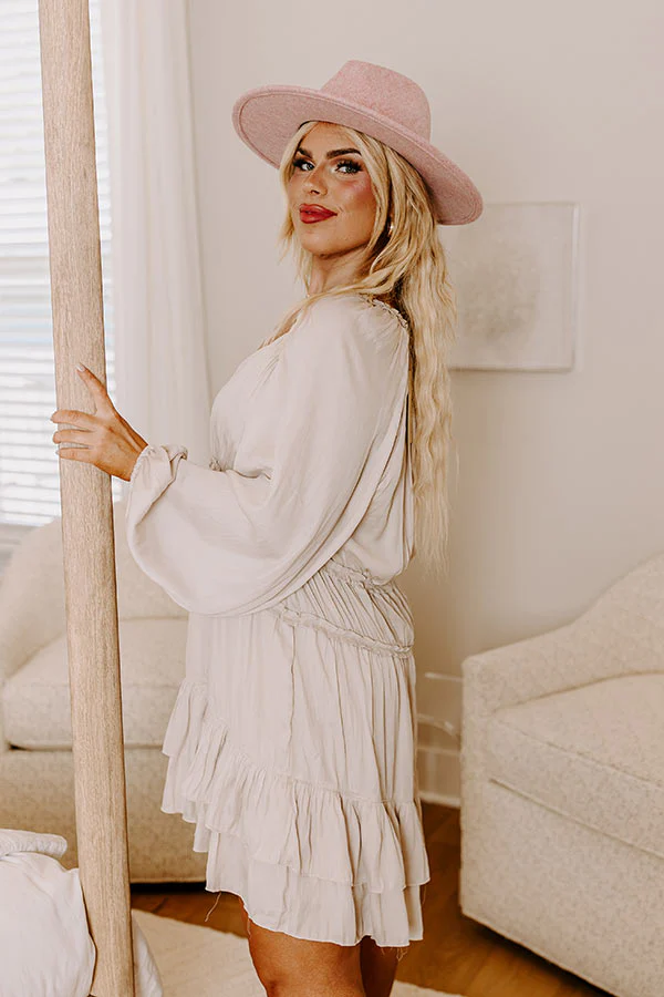 Caught Crushing Ruffle Dress In Stone Curves - Image 3
