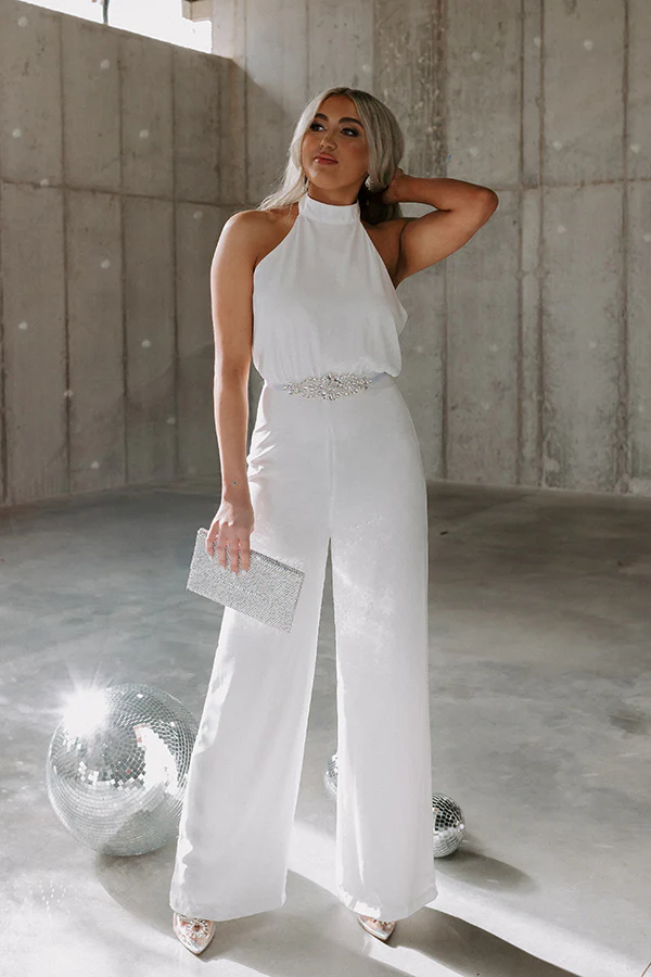 Champagne On The Plane Halter Jumpsuit - Image 6