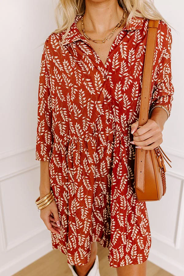 Cheery Mood Tunic Dress In Rust - Image 4