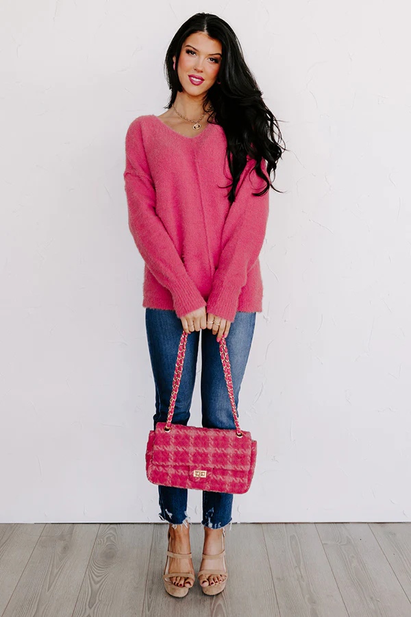 Chilly Afternoon Knit Sweater in Pink - Image 7