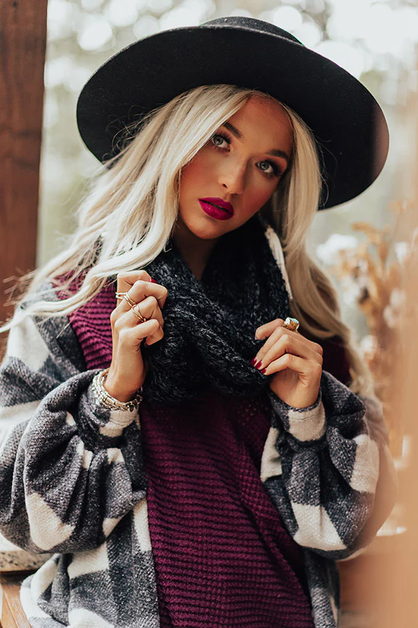 Chilly Vibes Chenille Infinity Scarf in Black - Image 3