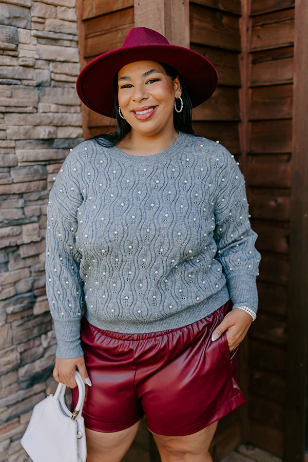 Chilly Wind Embellished Knit Sweater In Grey Curves - Image 2