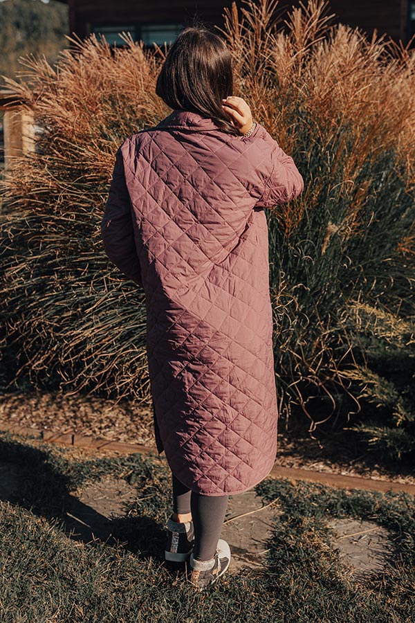 Chilly Wind Quilted Coat in Light Royal Plum - Image 8