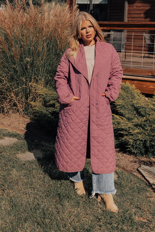 Chilly Wind Quilted Coat in Light Royal Plum Curves - Image 4